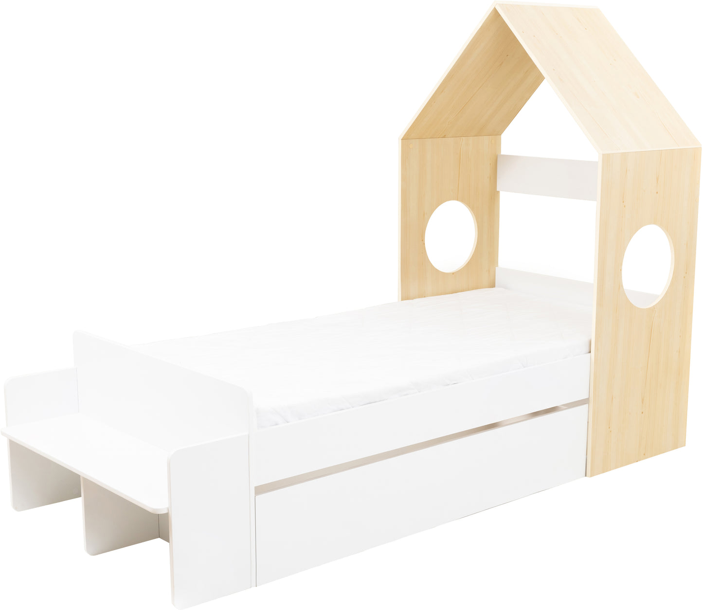 CODY 1 DRAWER HOUSE BED - WHITE/PINE EFFECT