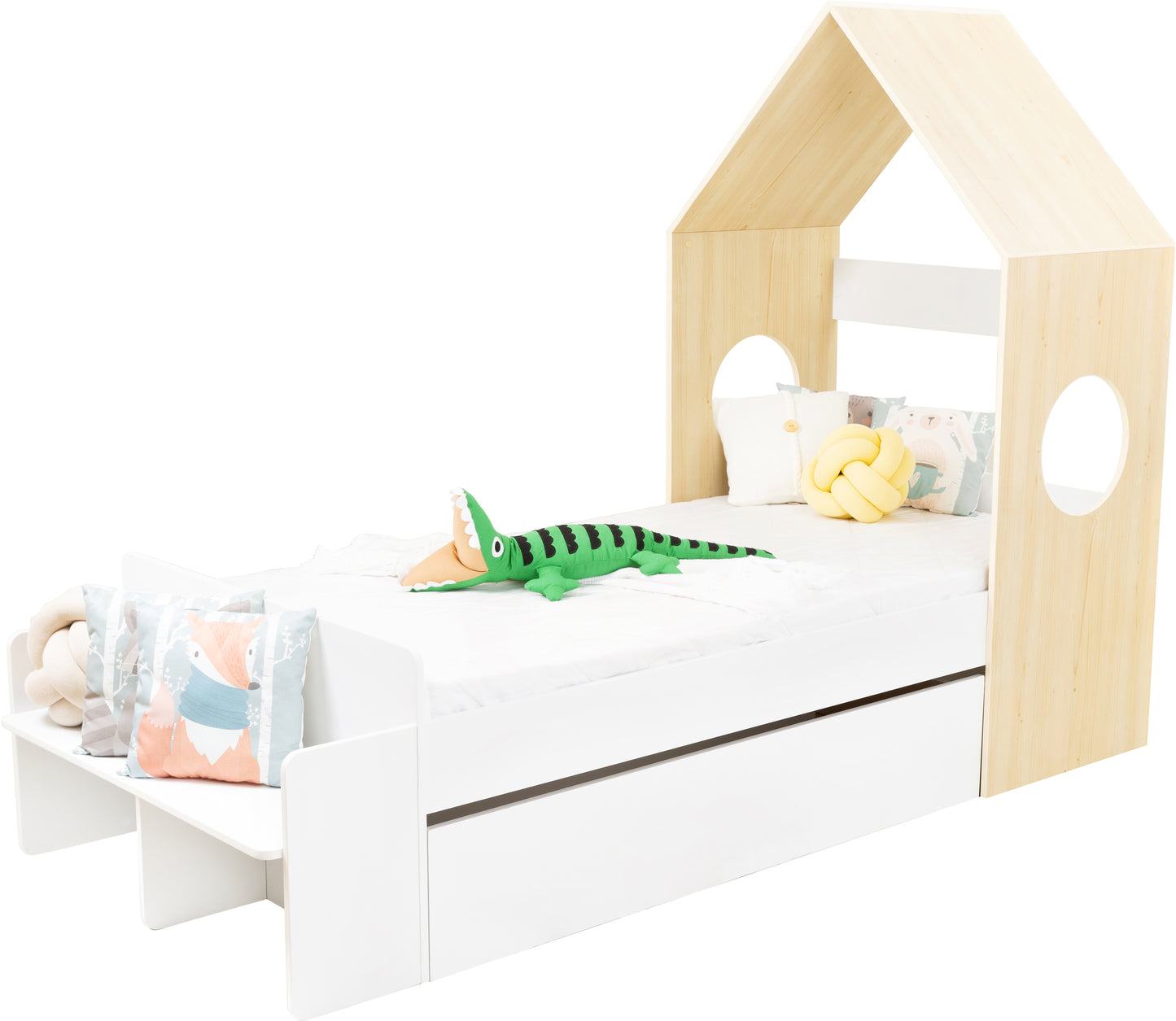 CODY 1 DRAWER HOUSE BED - WHITE/PINE EFFECT