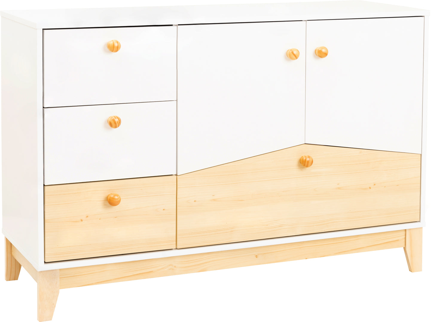 CODY 2 DOOR 4 DRAWER STORAGE UNIT - WHITE/PINE EFFECT