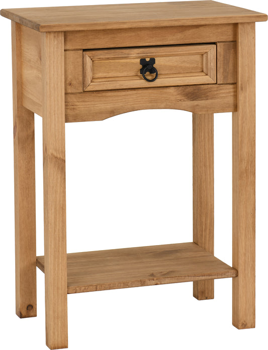 CORONA 1 DRAWER CONSOLE TABLE - DISTRESSED WAXED PINE