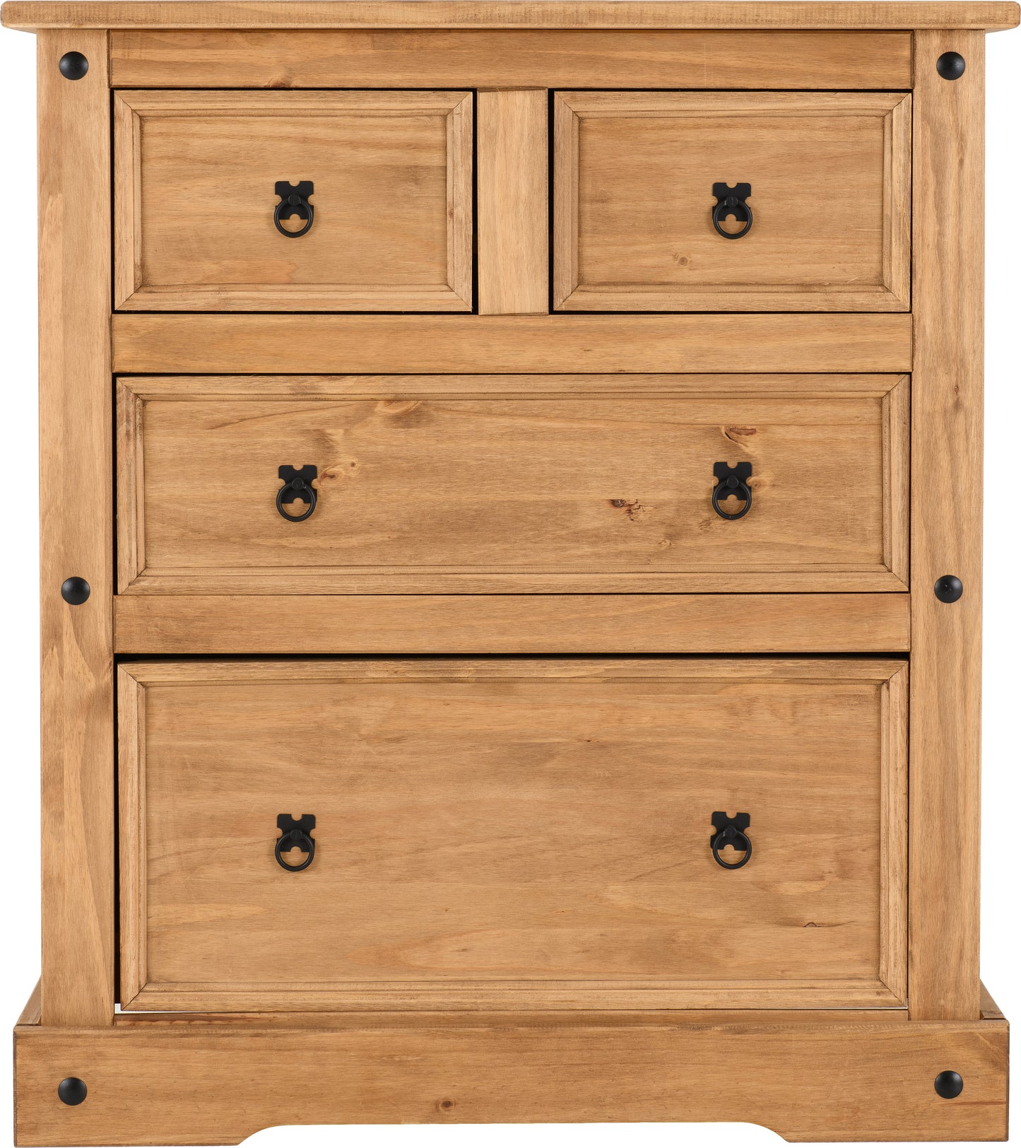 CORONA 2+2 DRAWER CHEST - DISTRESSED WAXED PINE