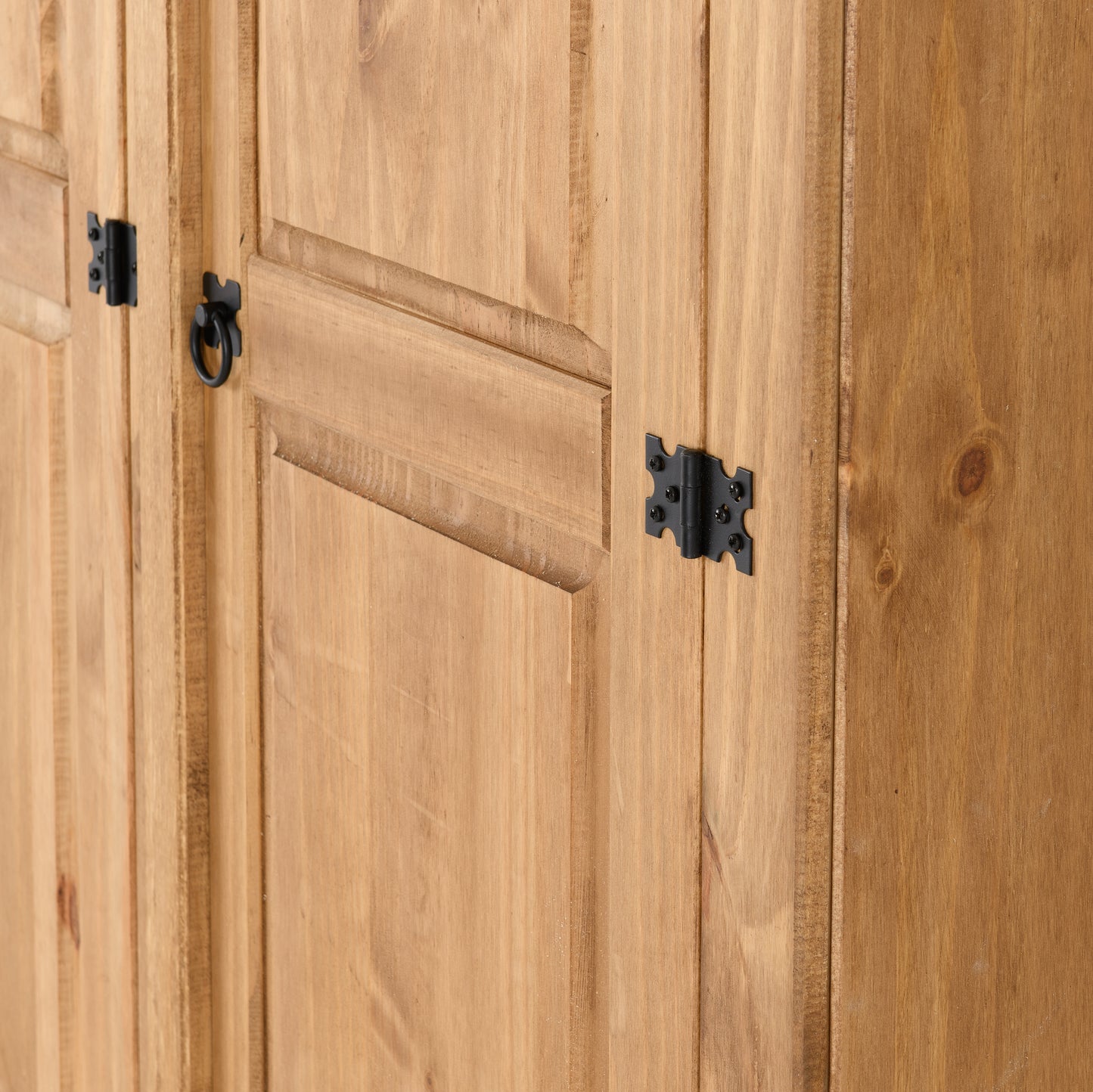 CORONA 3 DOOR WARDROBE - DISTRESSED WAXED PINE