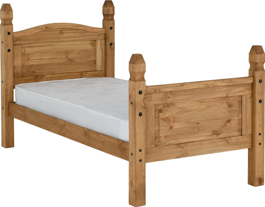 CORONA 3' BED HIGH FOOT END - DISTRESSED WAXED PINE