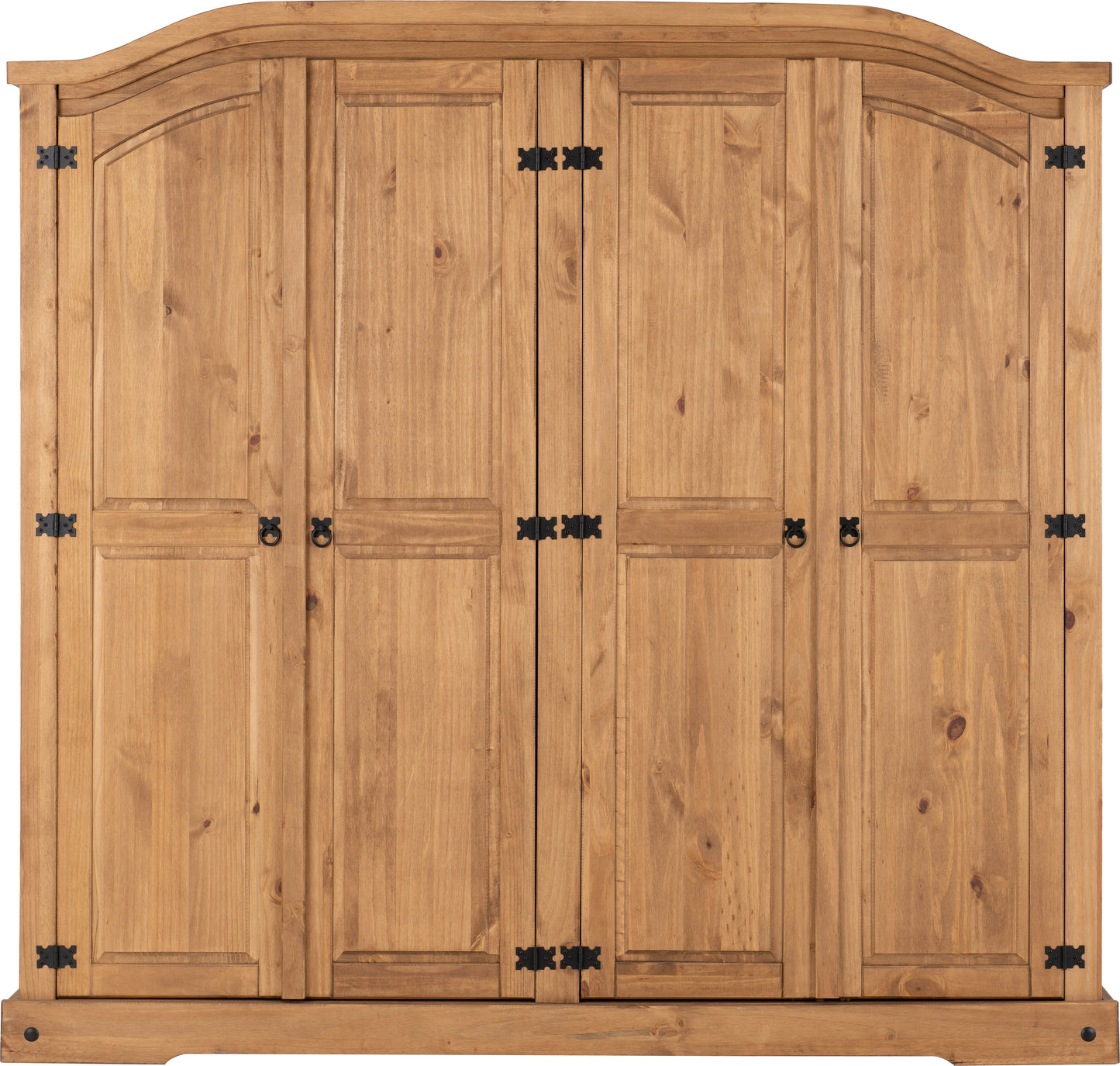 CORONA 4 DOOR WARDROBE - DISTRESSED WAXED PINE