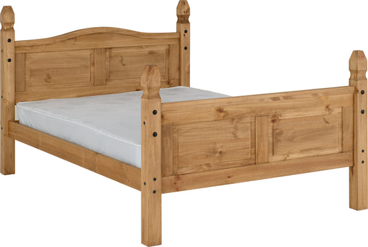 CORONA 4'6" BED HIGH FOOT END - DISTRESSED WAXED PINE