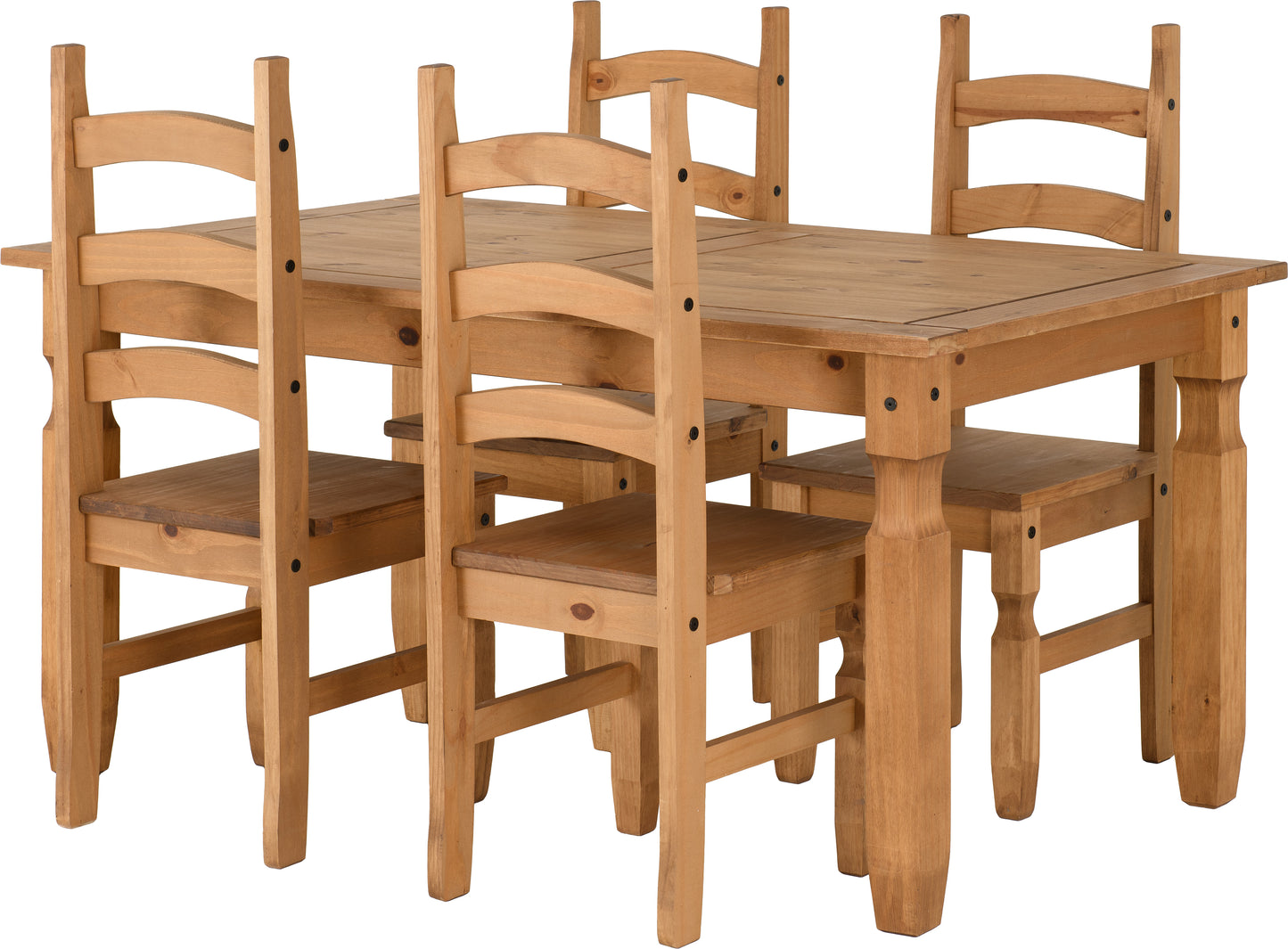 CORONA 5' DINING SET - DISTRESSED WAXED PINE