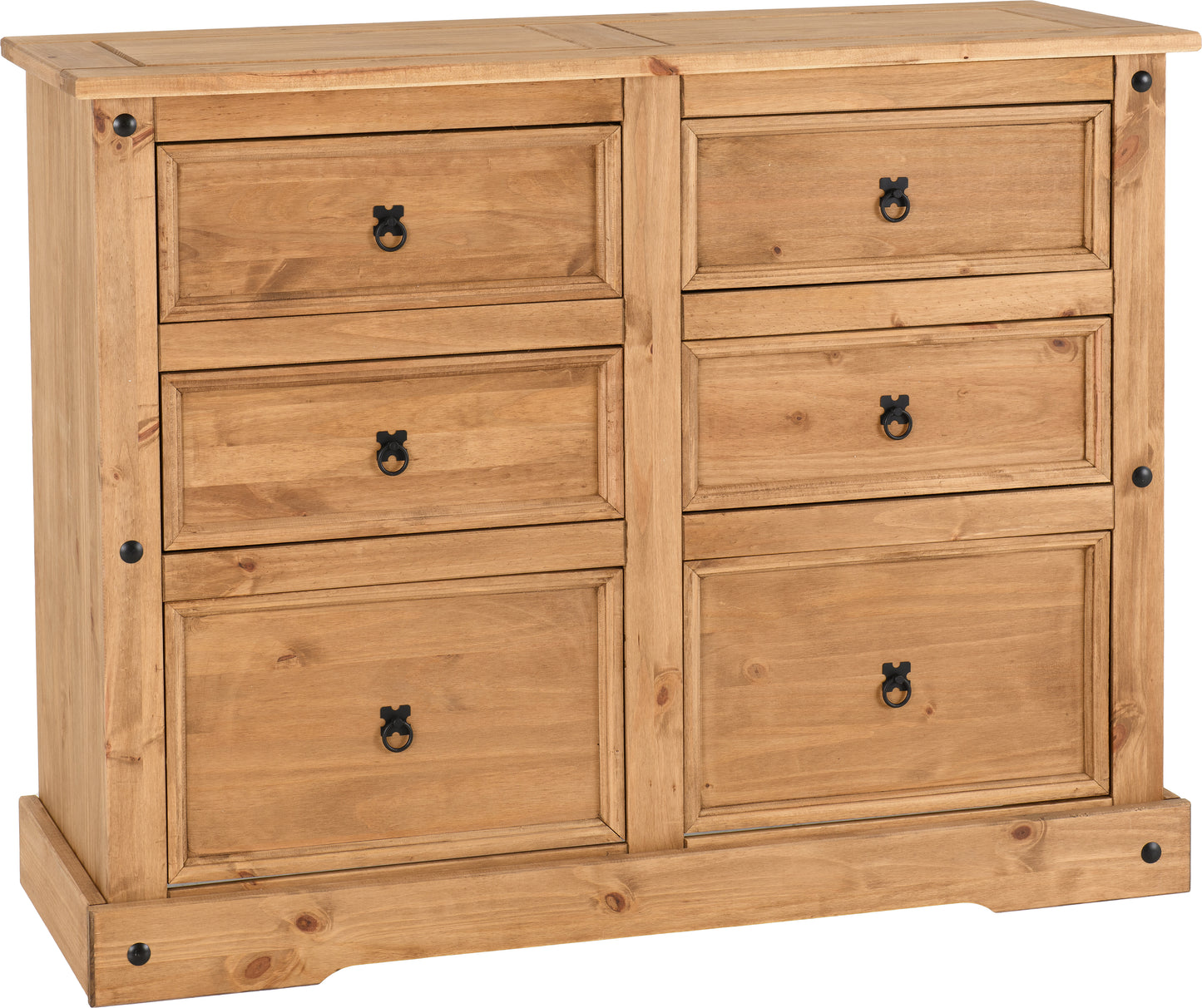 CORONA 6 DRAWER CHEST - DISTRESSED WAXED PINE