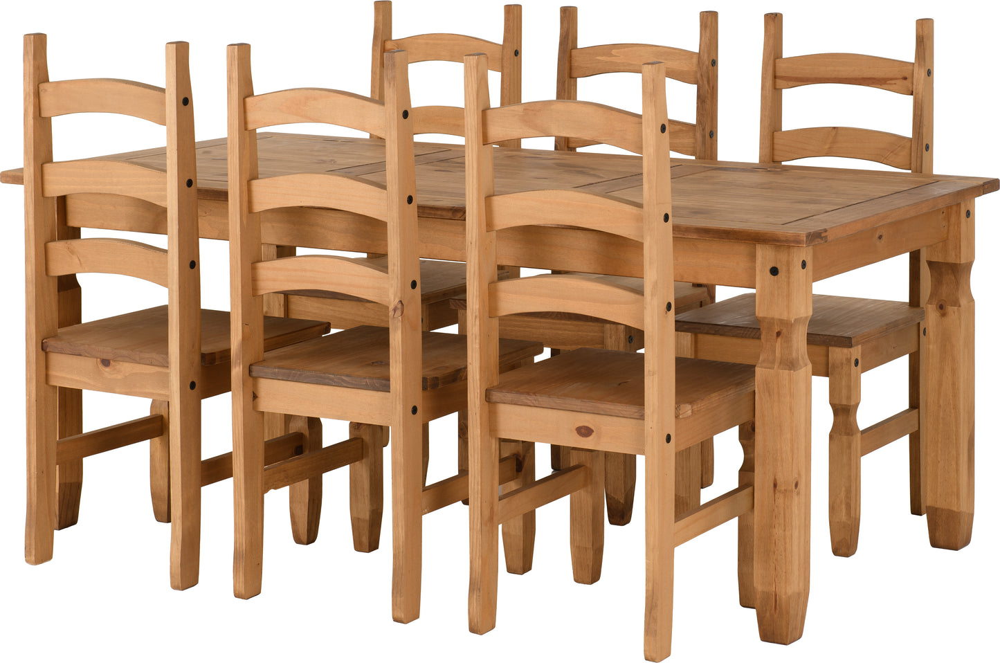 CORONA 6' DINING SET - DISTRESSED WAXED PINE