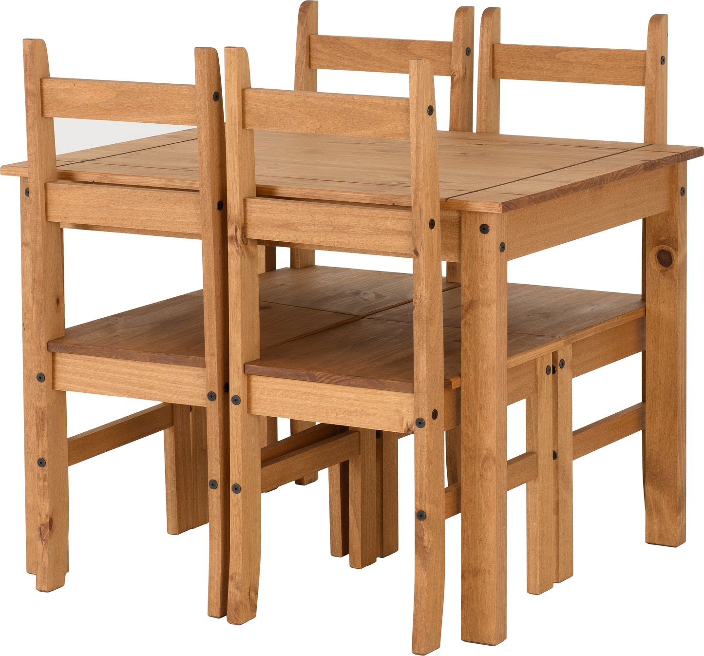 CORONA BUDGET DINING SET - DISTRESSED WAXED PINE