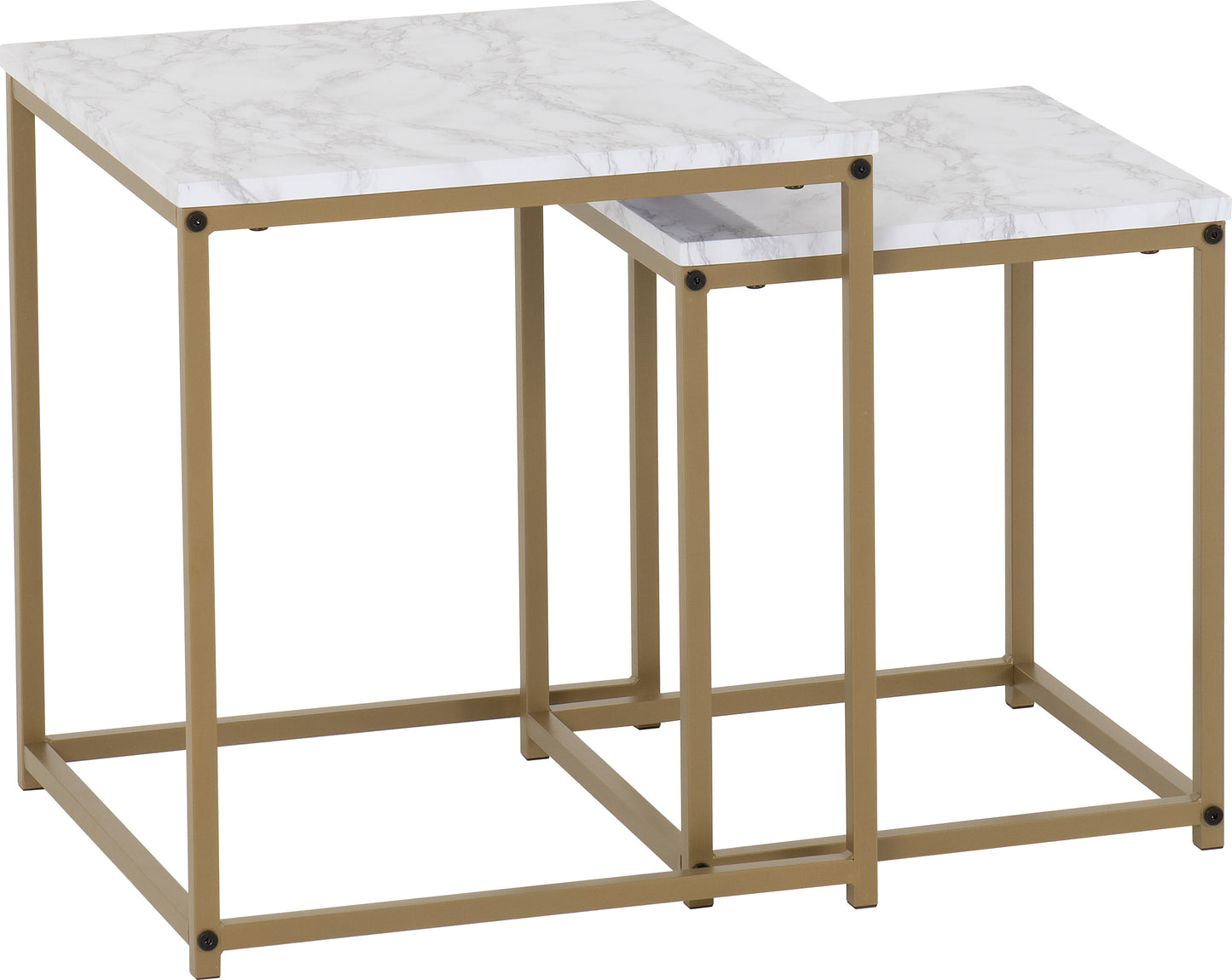 DALLAS NEST OF 2 TABLES - MARBLE/GOLD EFFECT