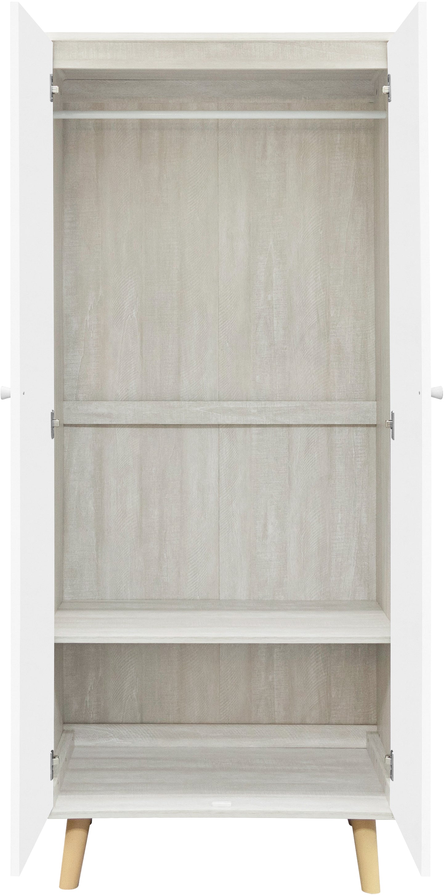 DIXIE 2 DOOR WARDROBE - DUSTY GREY/WHITE