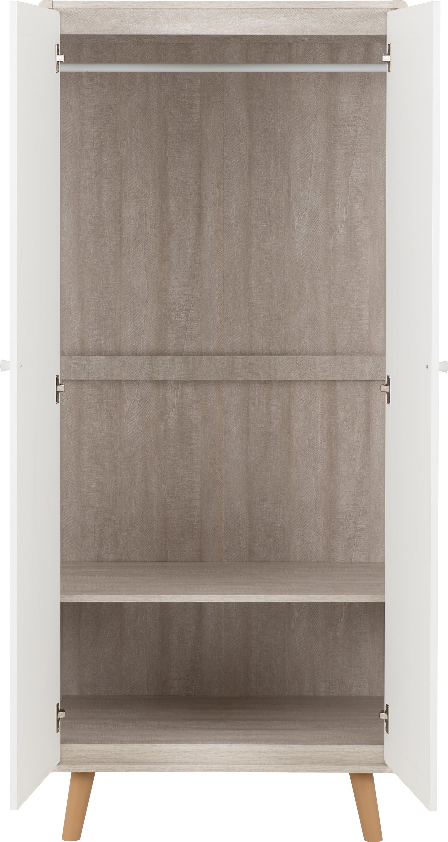 DIXIE 2 DOOR WARDROBE - DUSTY GREY/WHITE