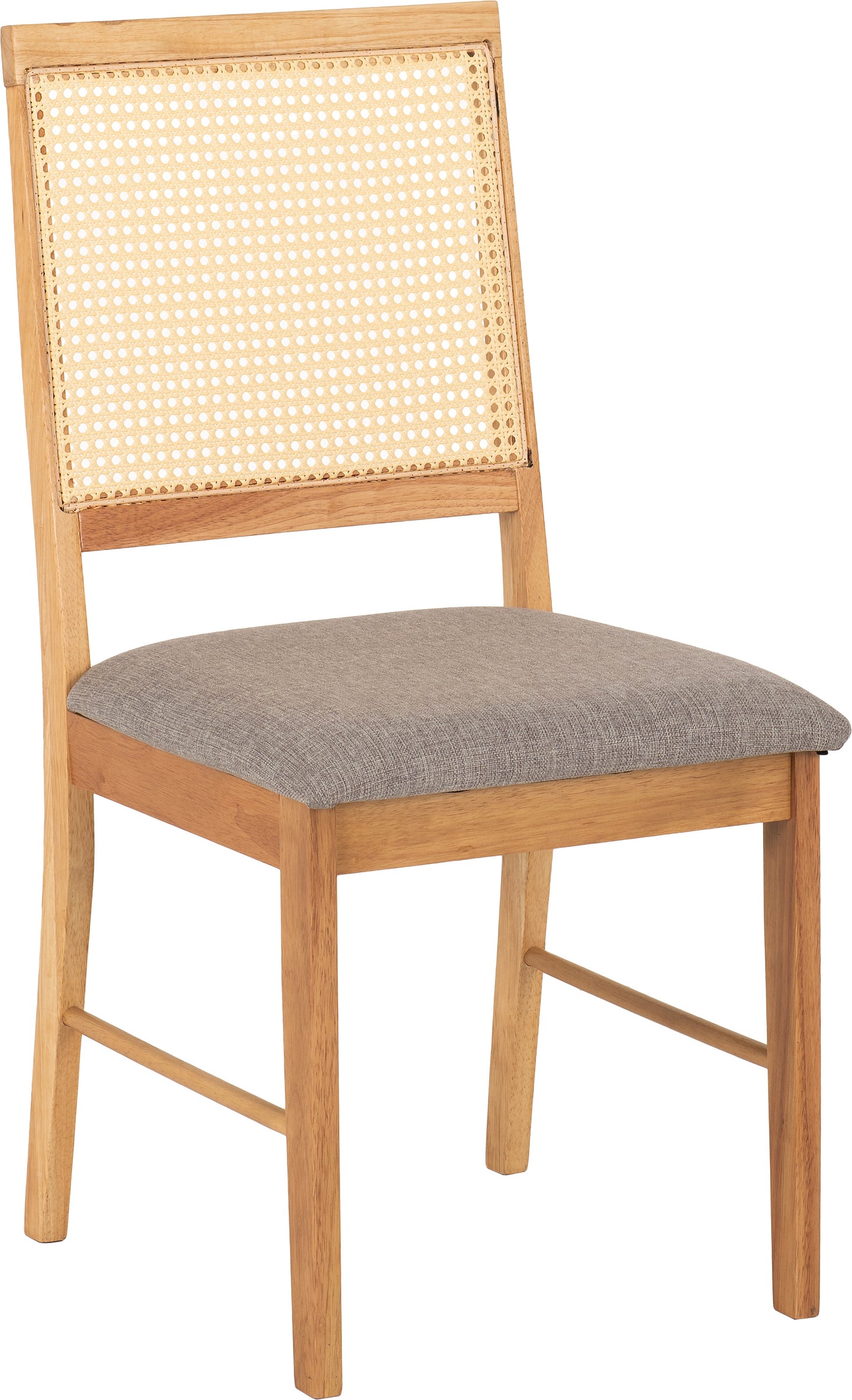 ELLIS DINING CHAIR (X2 PER BOX) - OAK EFFECT/GREY FABRIC