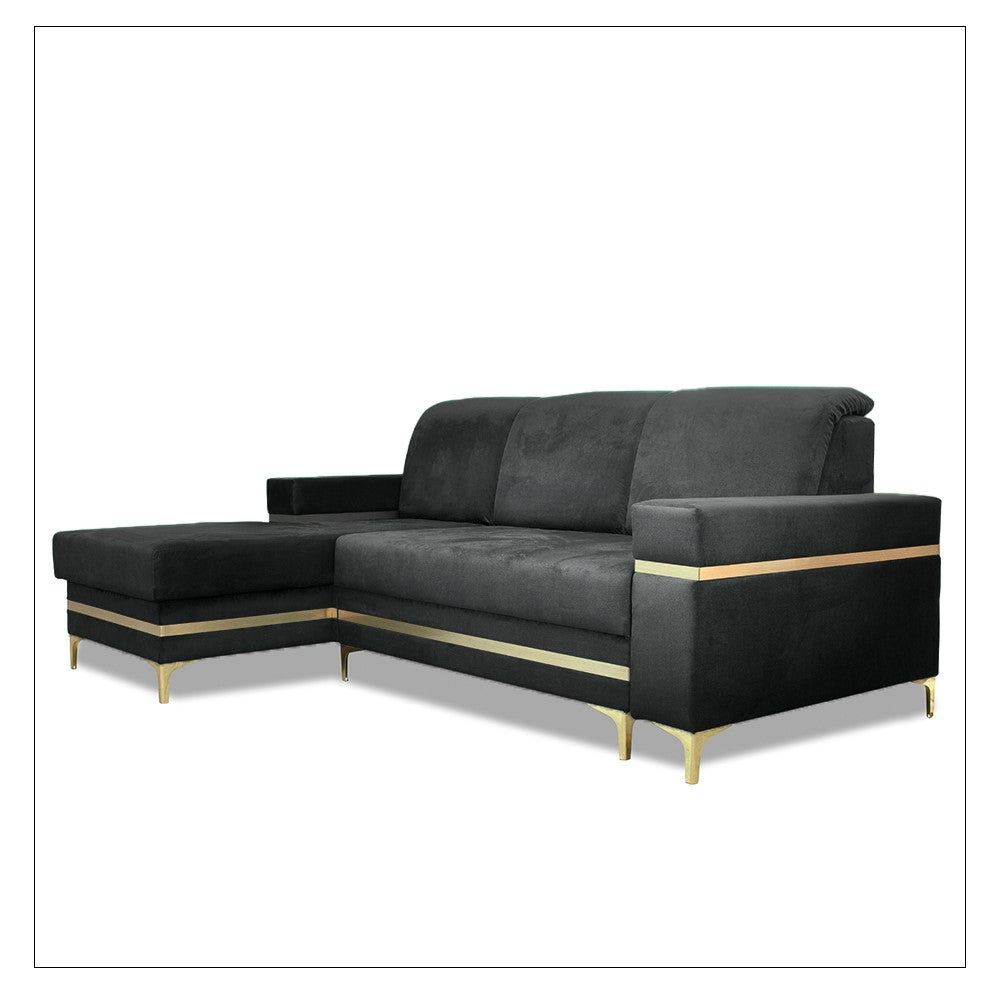 Florence Corner Sofa Bed Black