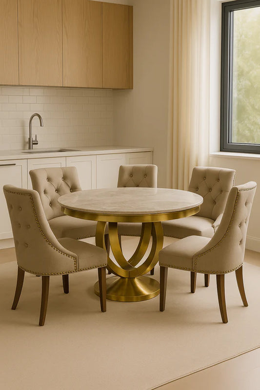 G-Chelsea Round Marble Dining Table
