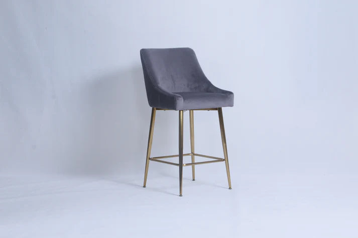 G-Milan Dark Grey Stool (Gold Legs)