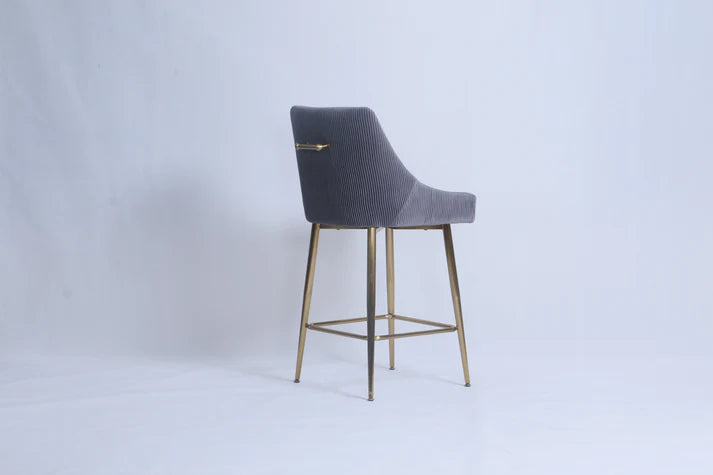 G-Milan Dark Grey Stool (Gold Legs)