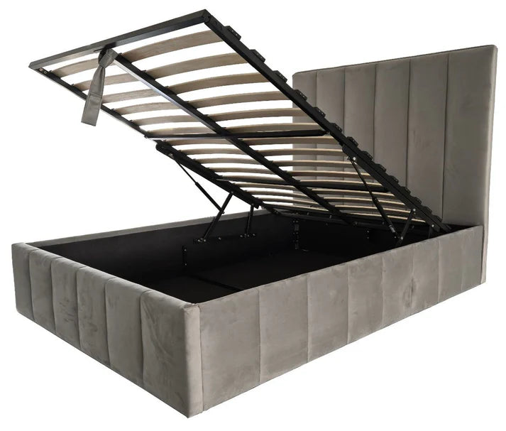 Siena (Gas Lift) Ottoman Bed Grey Velvet