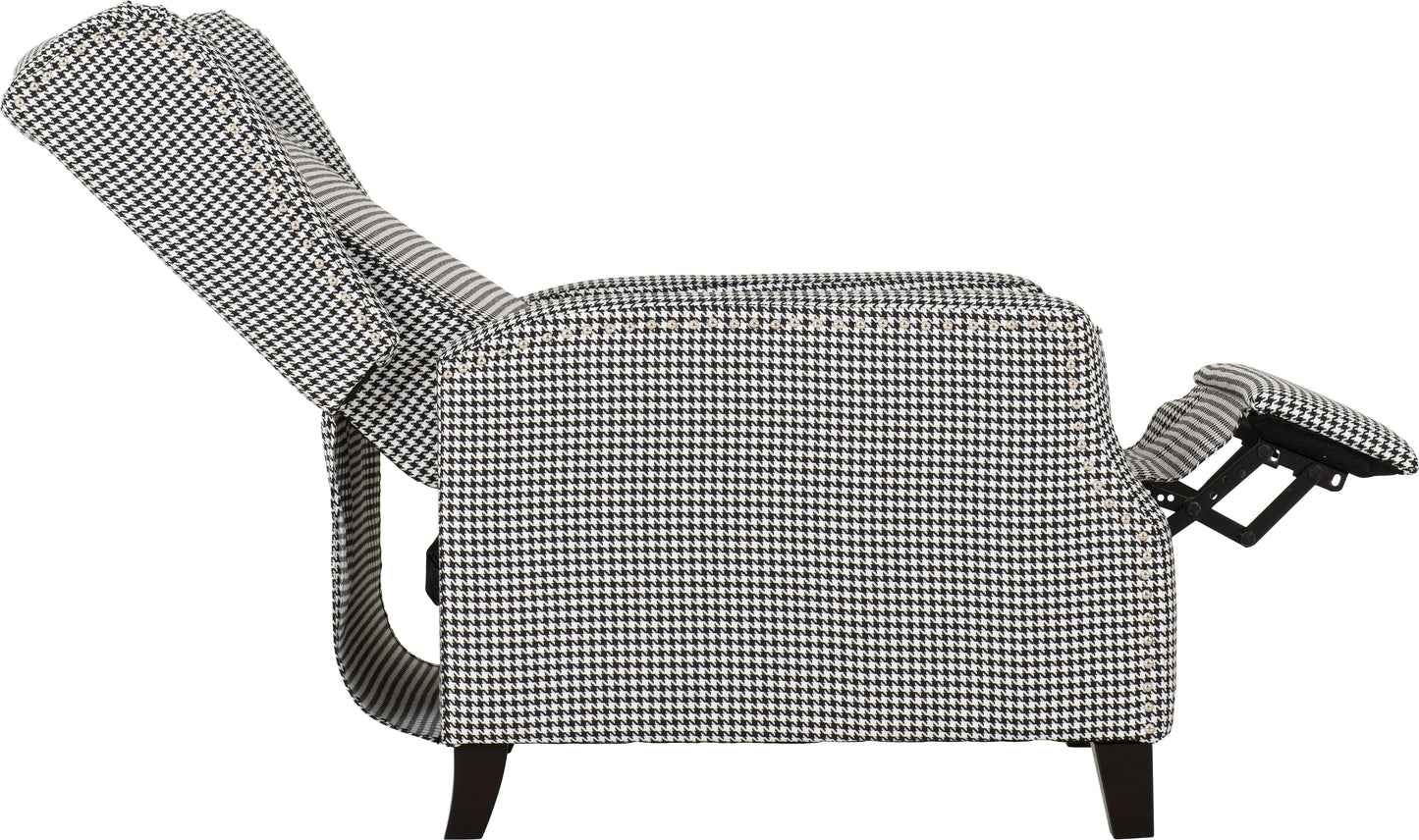 KENSINGTON RECLINER CHAIR  - DOGTOOTH FABRIC