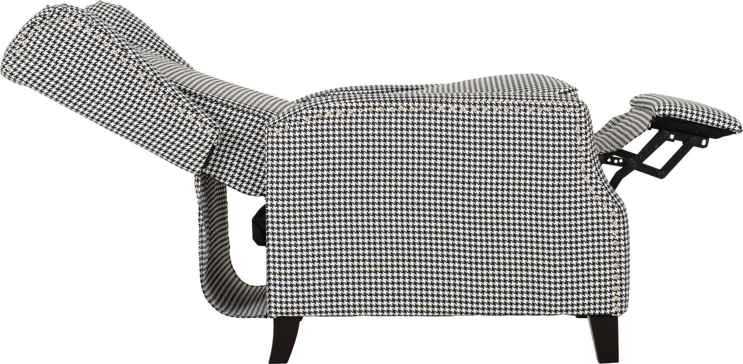 KENSINGTON RECLINER CHAIR  - DOGTOOTH FABRIC