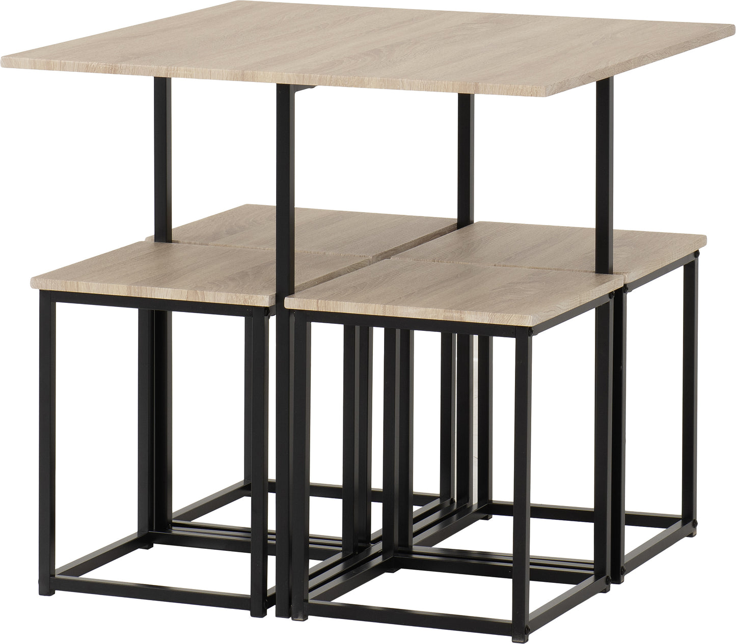 KENT 1+4 STOWAWAY DINING SET - SONOMA OAK EFFECT/BLACK