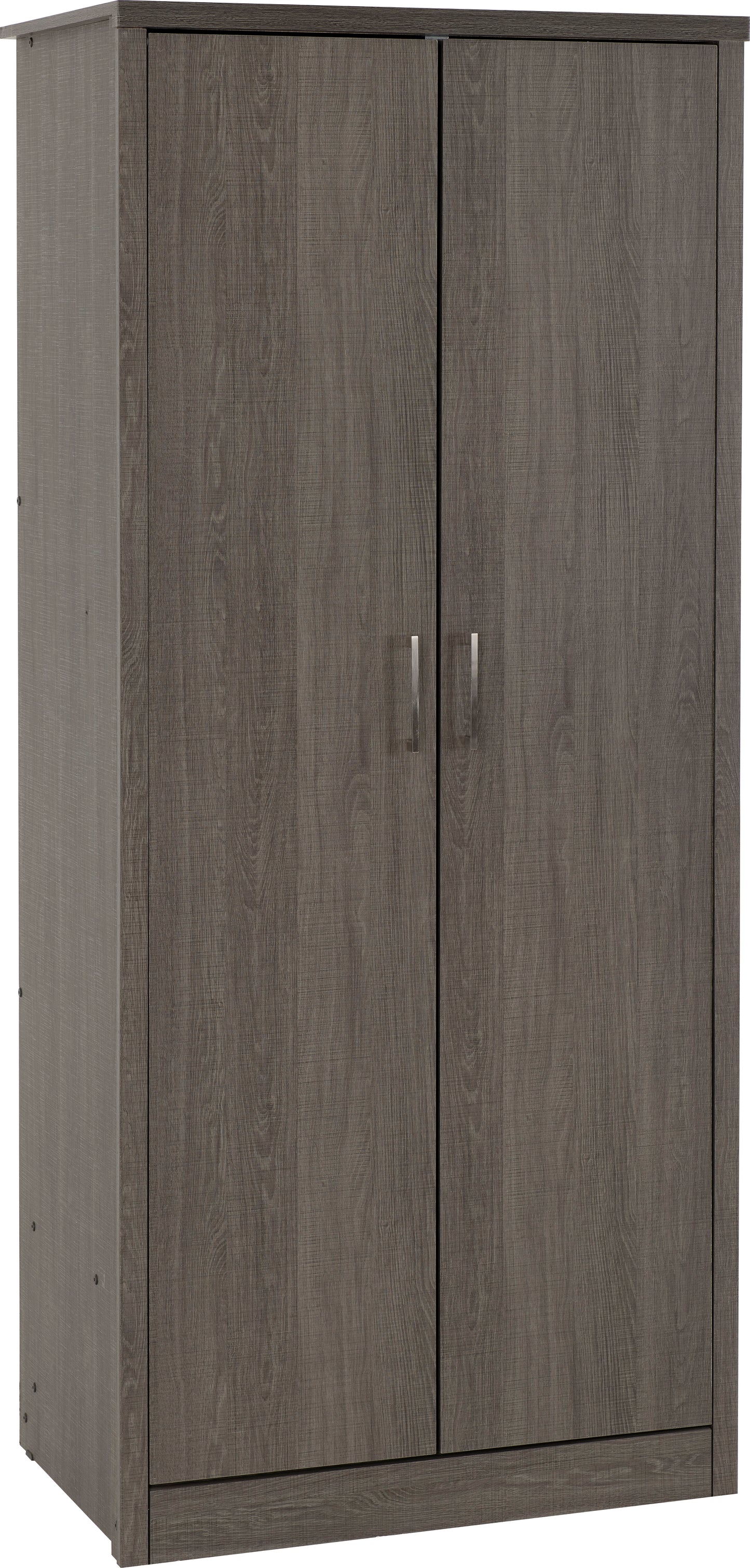 LISBON 2 DOOR WARDROBE - BLACK WOOD GRAIN