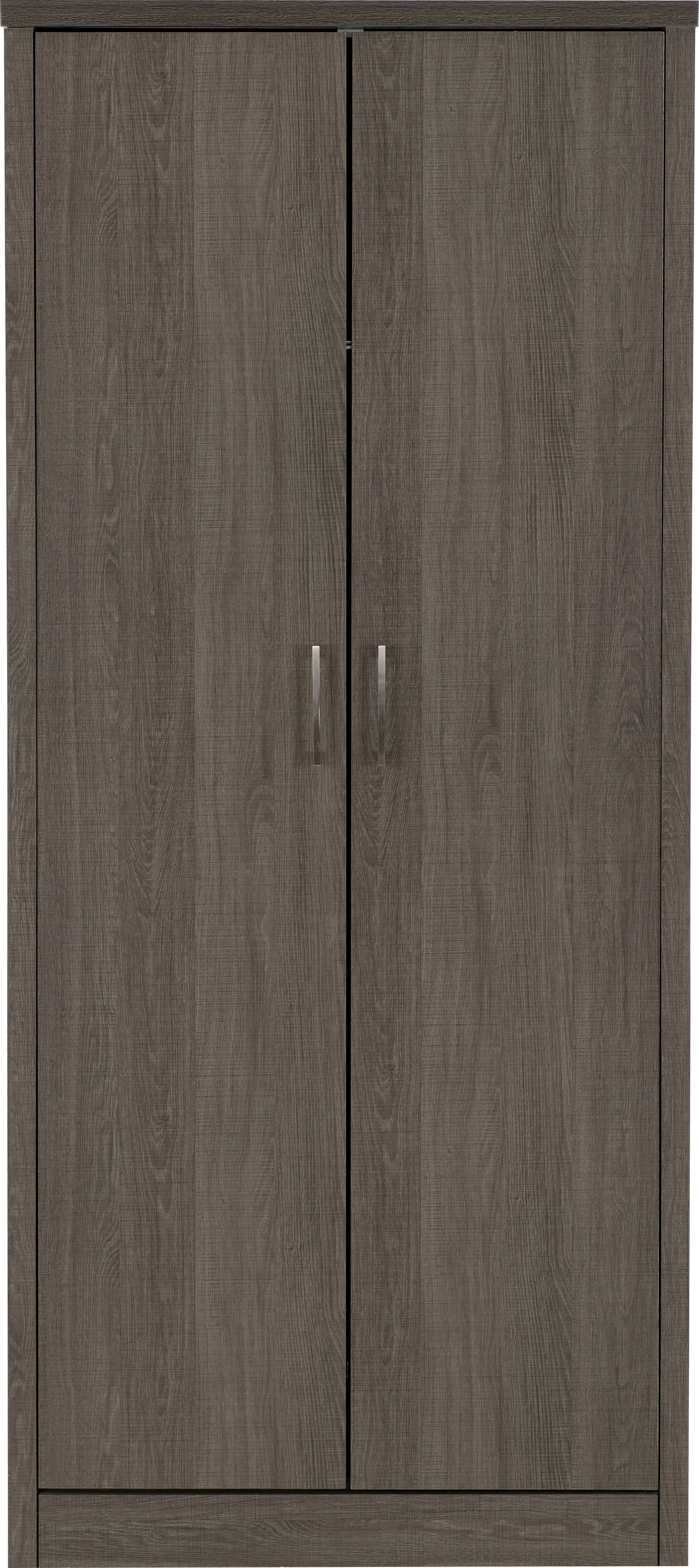 LISBON 2 DOOR WARDROBE - BLACK WOOD GRAIN