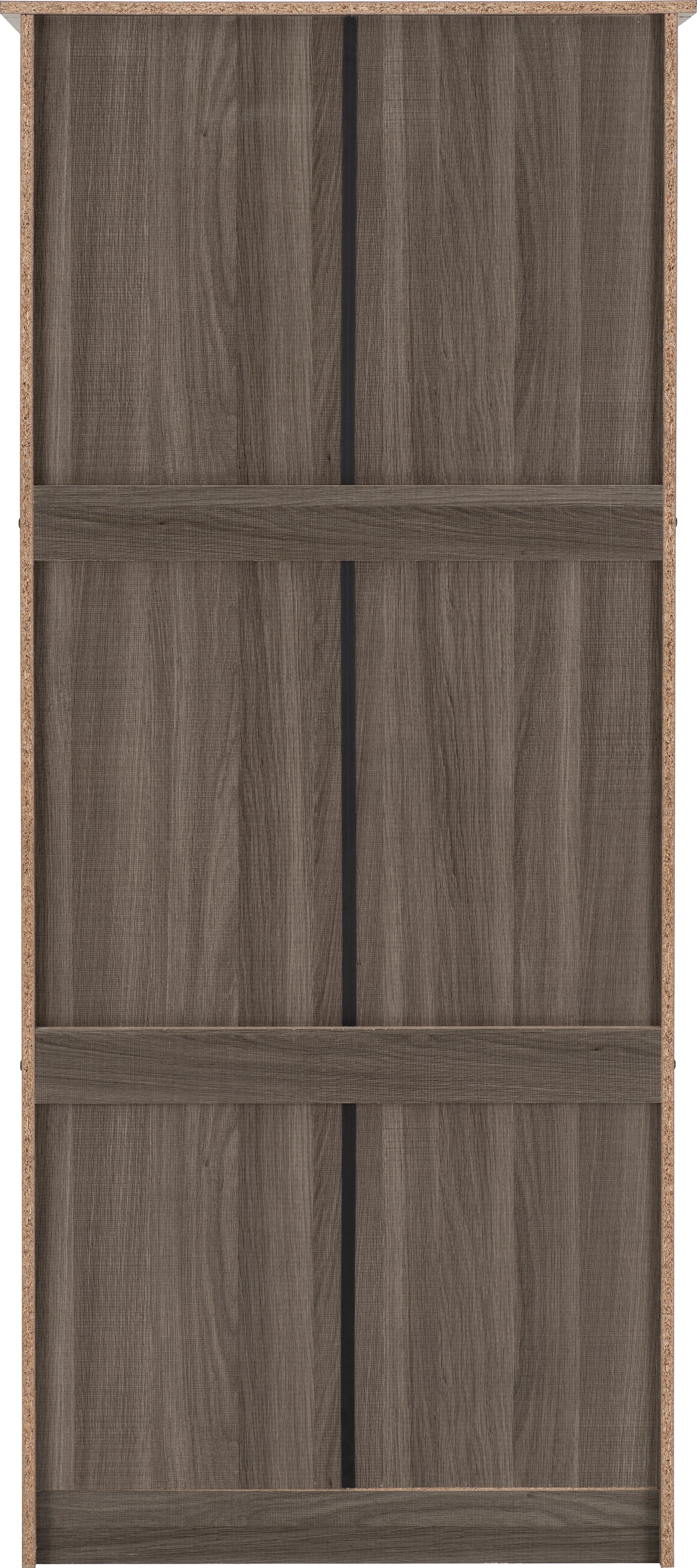 LISBON 2 DOOR WARDROBE - BLACK WOOD GRAIN