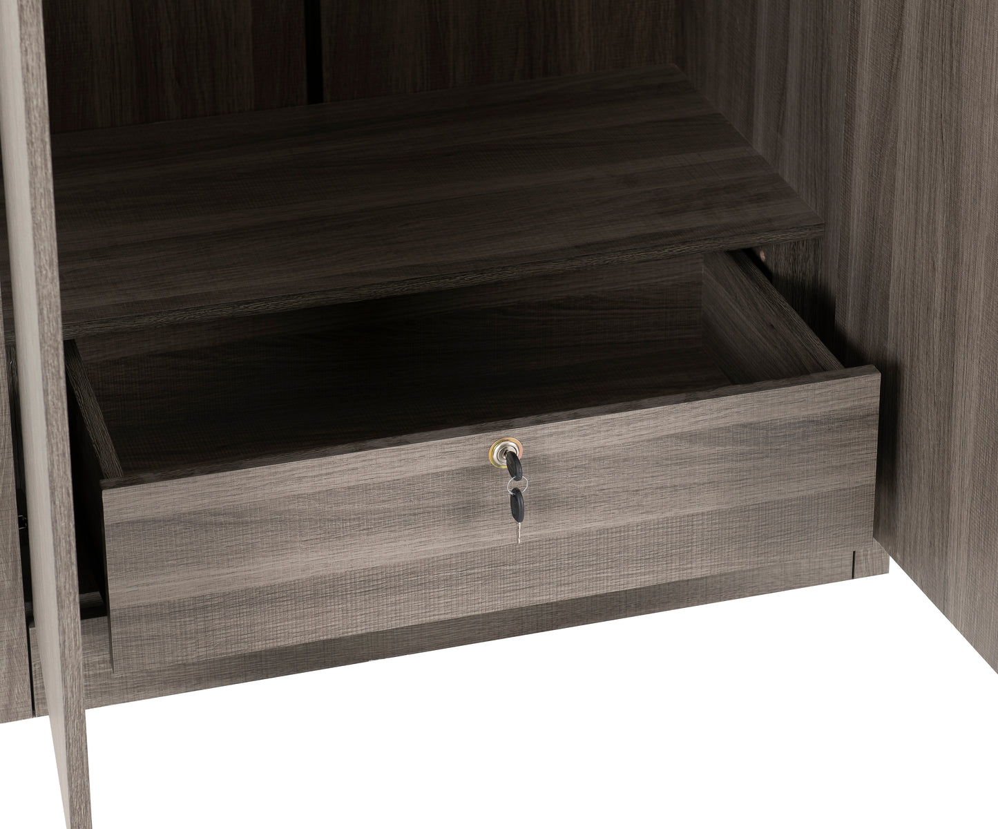 LISBON 2 DOOR WARDROBE - BLACK WOOD GRAIN