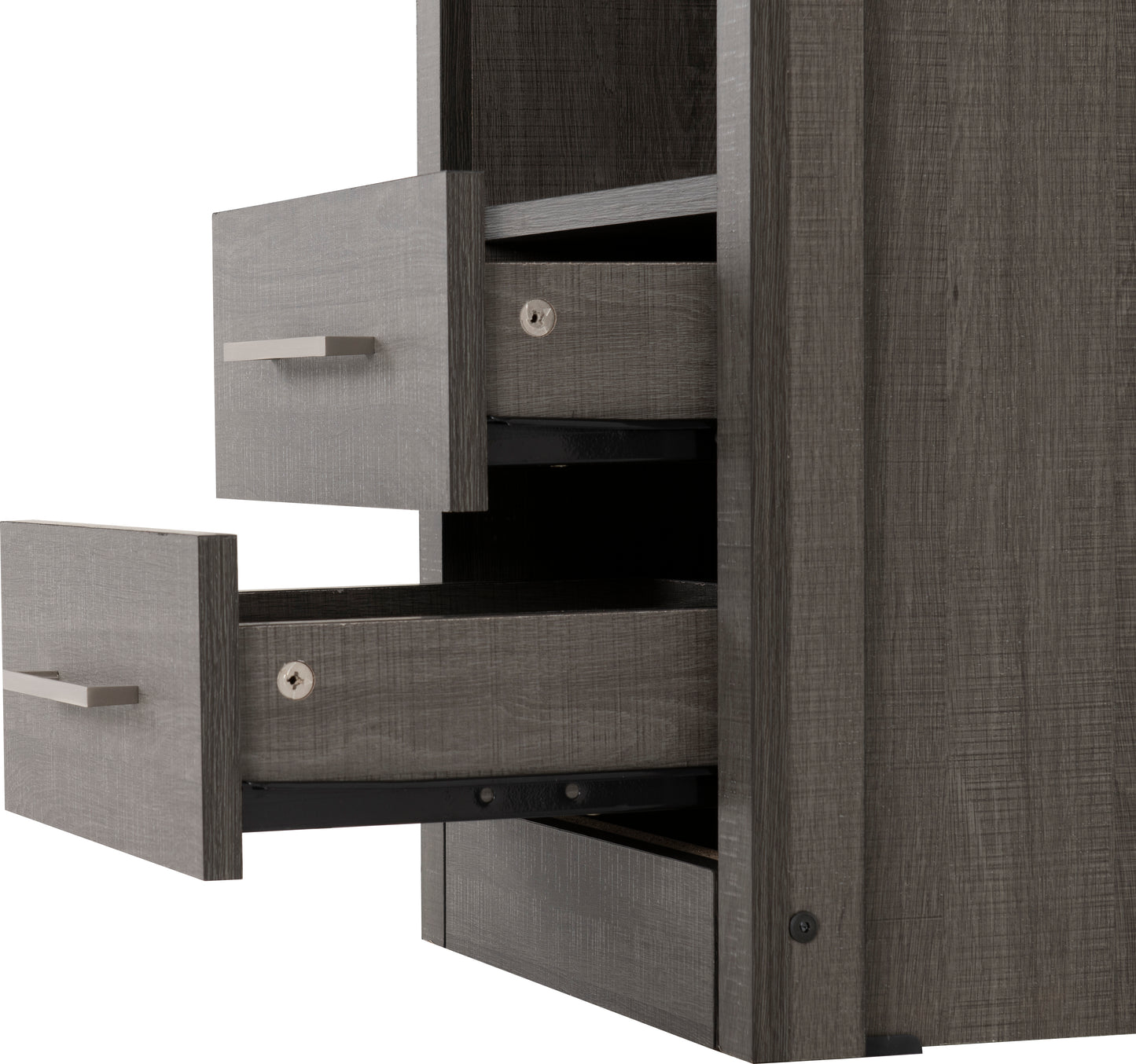 LISBON 2 DRAWER BEDSIDE - BLACK WOOD GRAIN