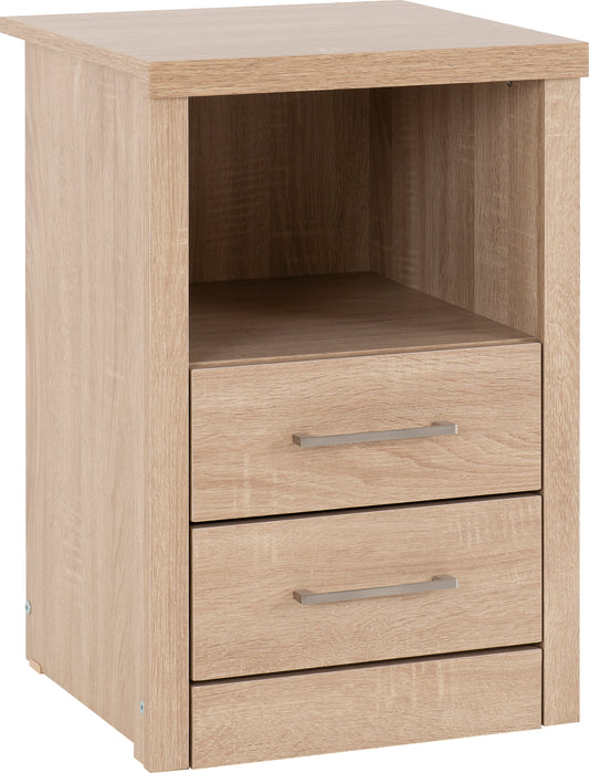 LISBON 2 DRAWER BEDSIDE - LIGHT OAK EFFECT VENEER