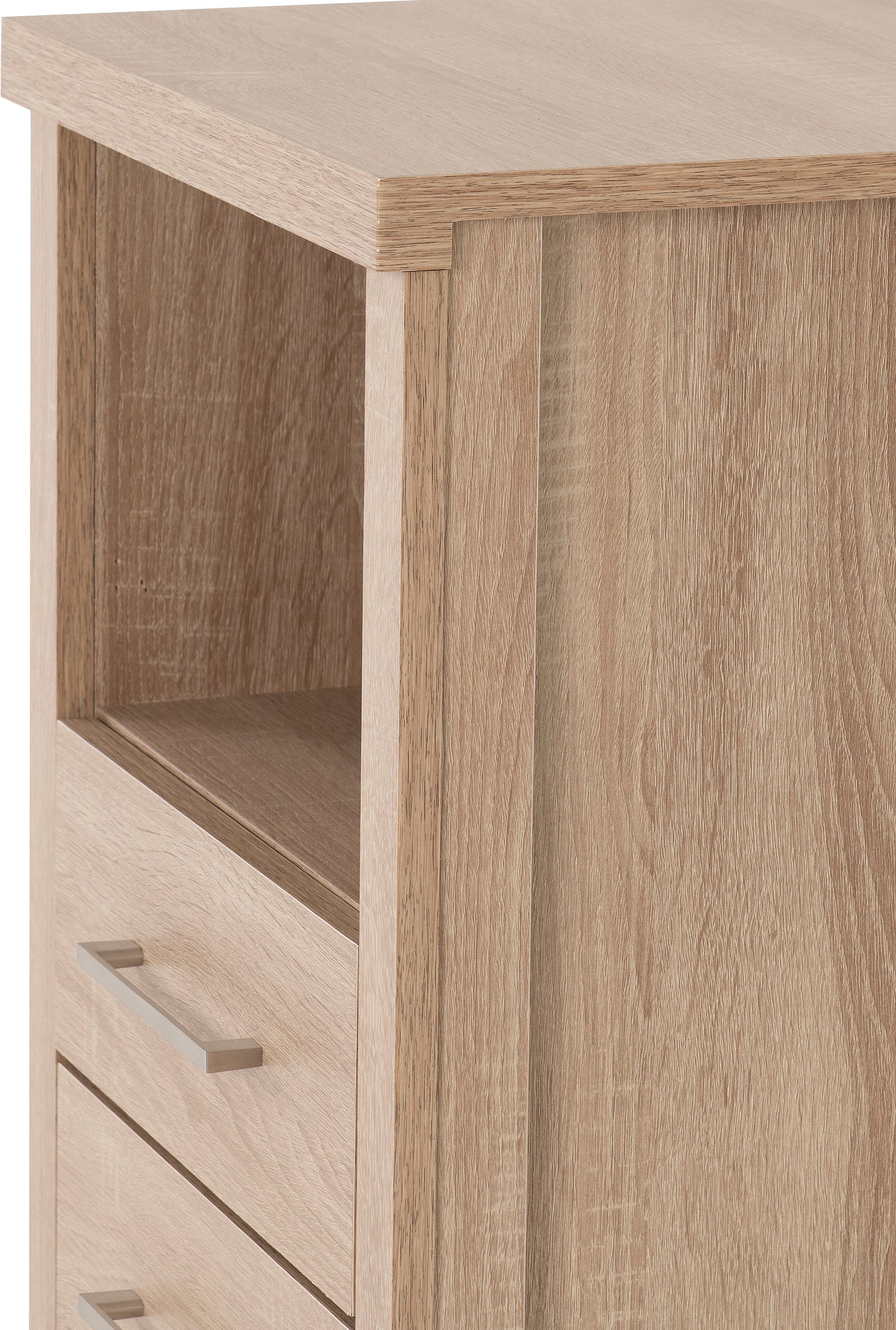 LISBON 2 DRAWER BEDSIDE - LIGHT OAK EFFECT VENEER