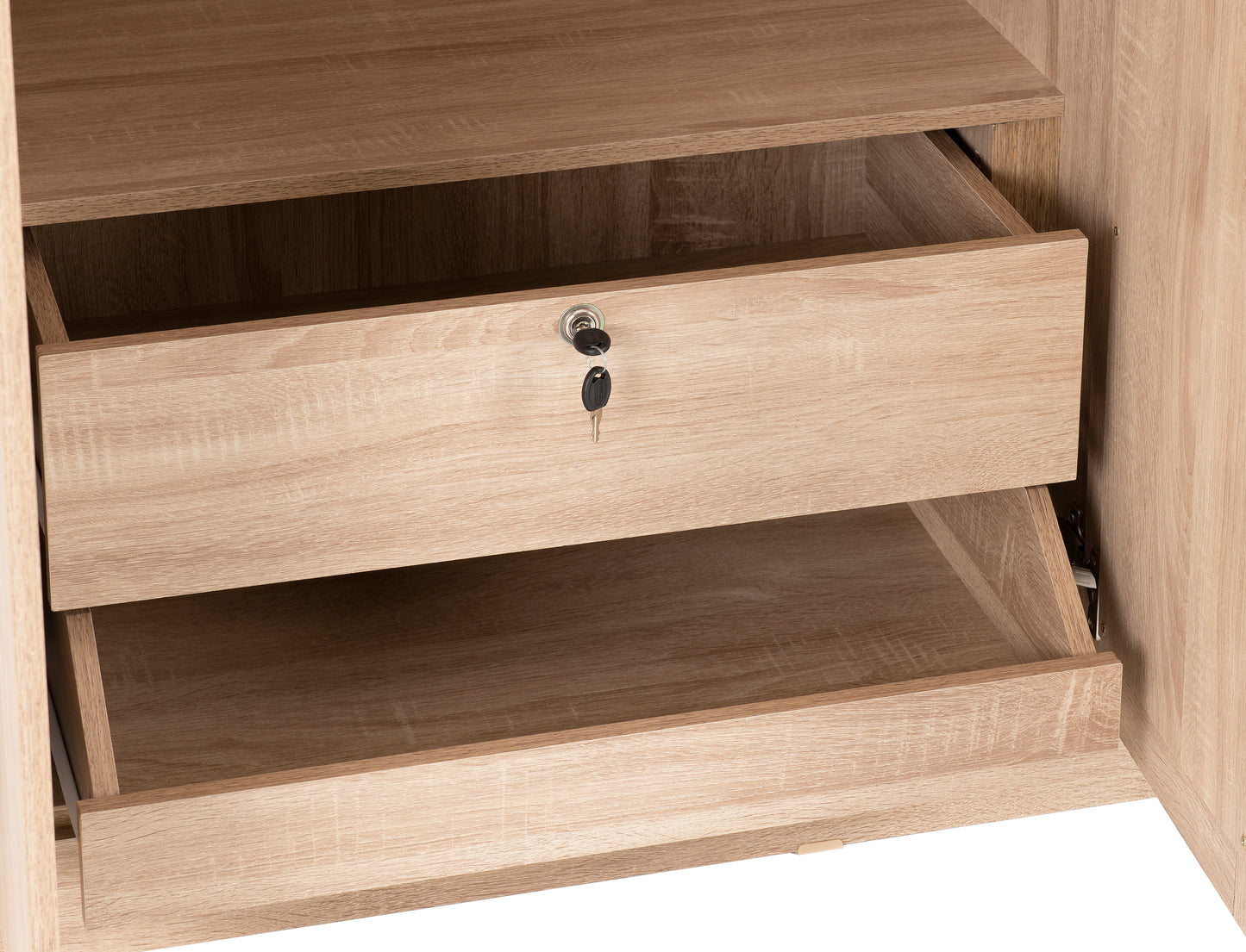 LISBON 3 DOOR WARDROBE - LIGHT OAK EFFECT VENEER