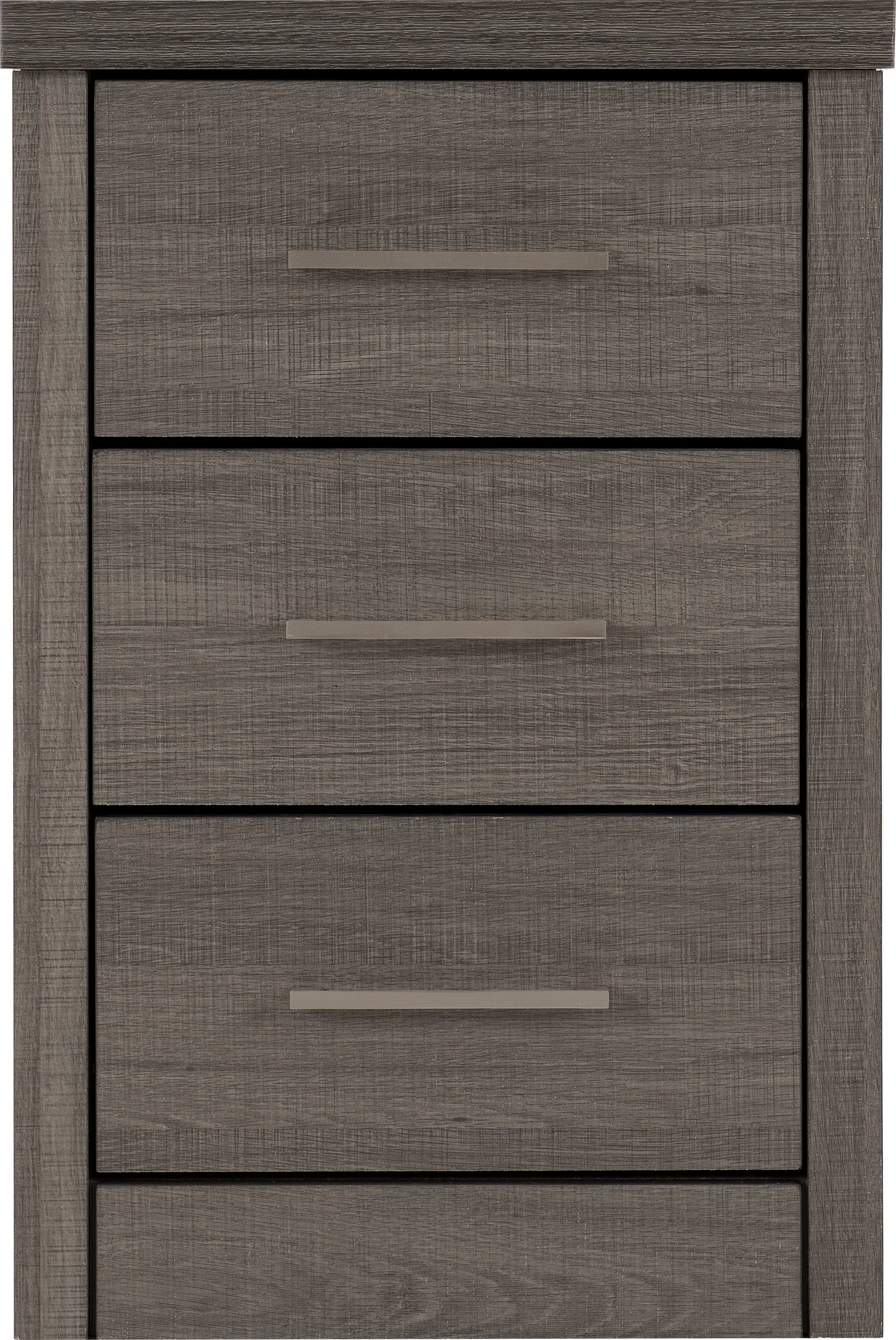 LISBON 3 DRAWER BEDSIDE - BLACK WOOD GRAIN