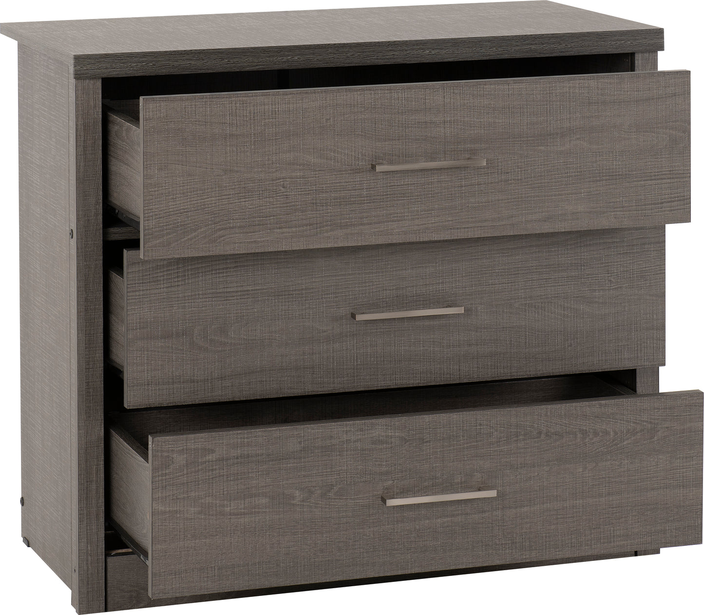 LISBON 3 DRAWER CHEST - BLACK WOOD GRAIN