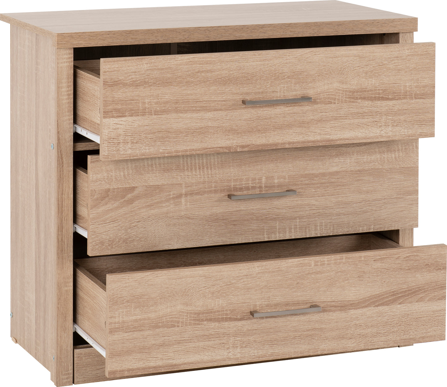 LISBON 3 DRAWER CHEST - LIGHT OAK EFFECT VENEER