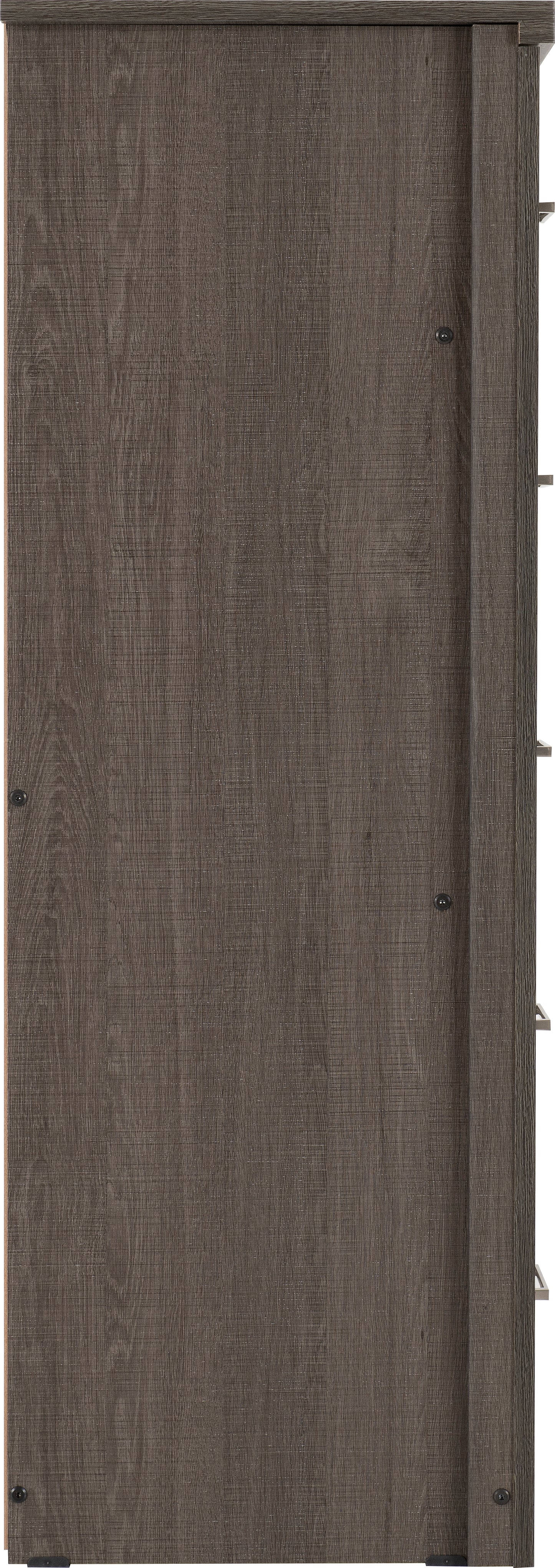 LISBON 5 DRAWER NARROW CHEST - BLACK WOOD GRAIN