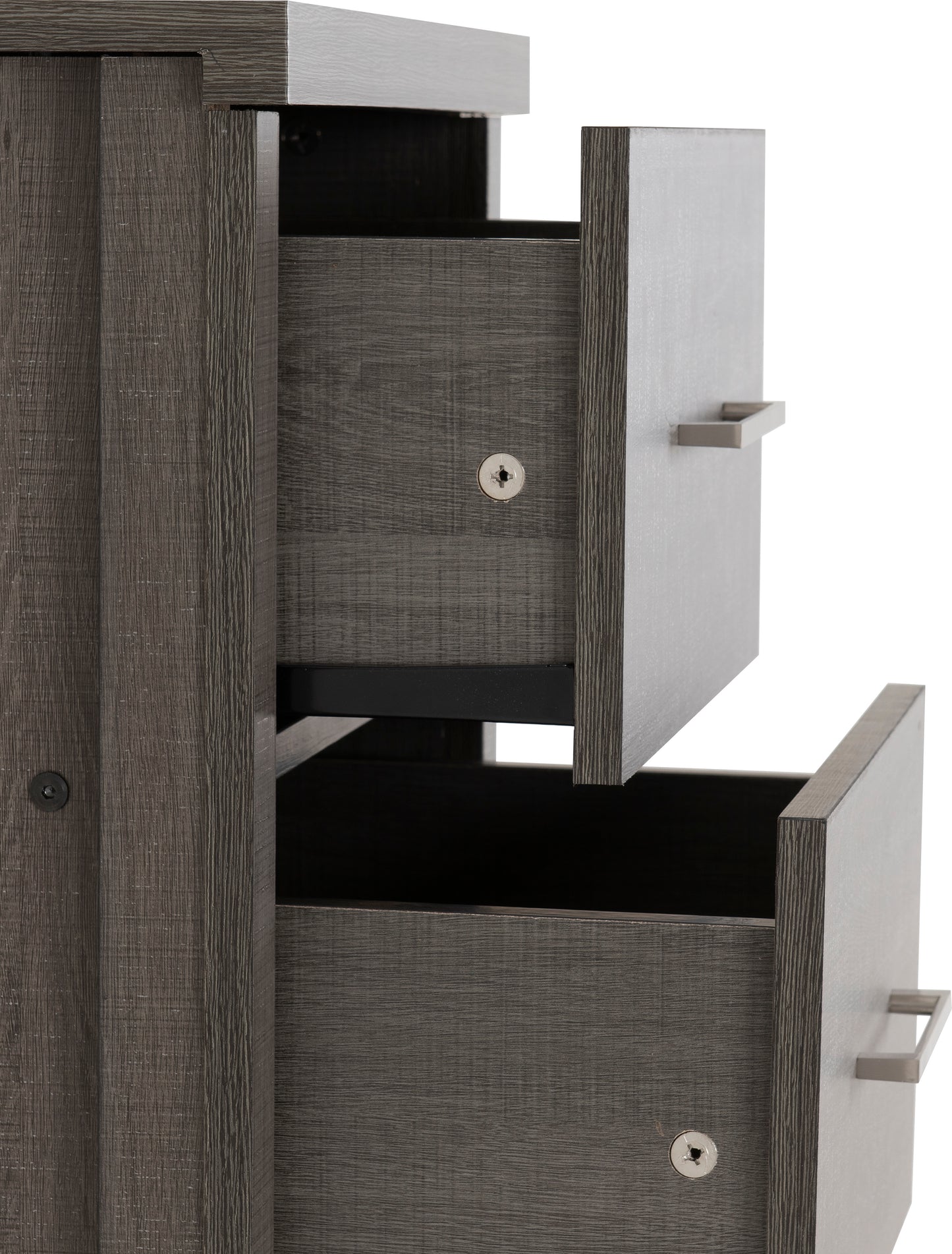 LISBON 5 DRAWER NARROW CHEST - BLACK WOOD GRAIN