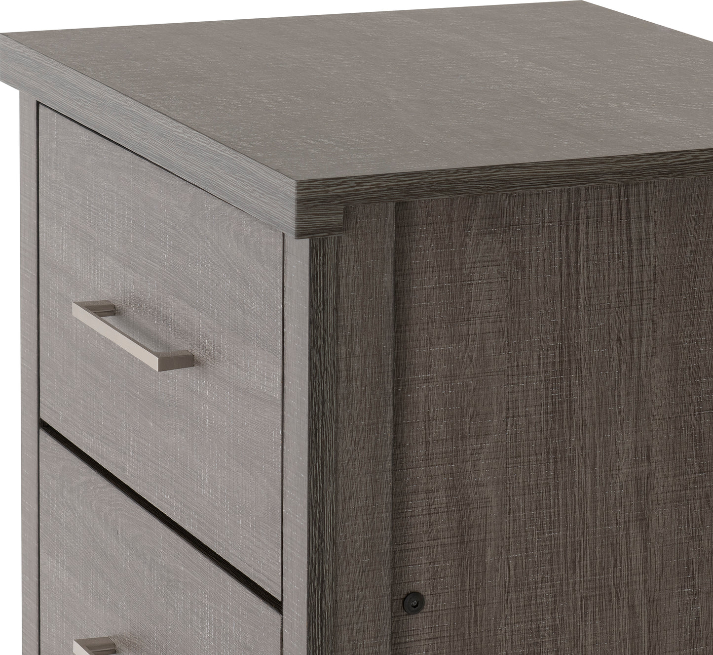 LISBON 5 DRAWER NARROW CHEST - BLACK WOOD GRAIN