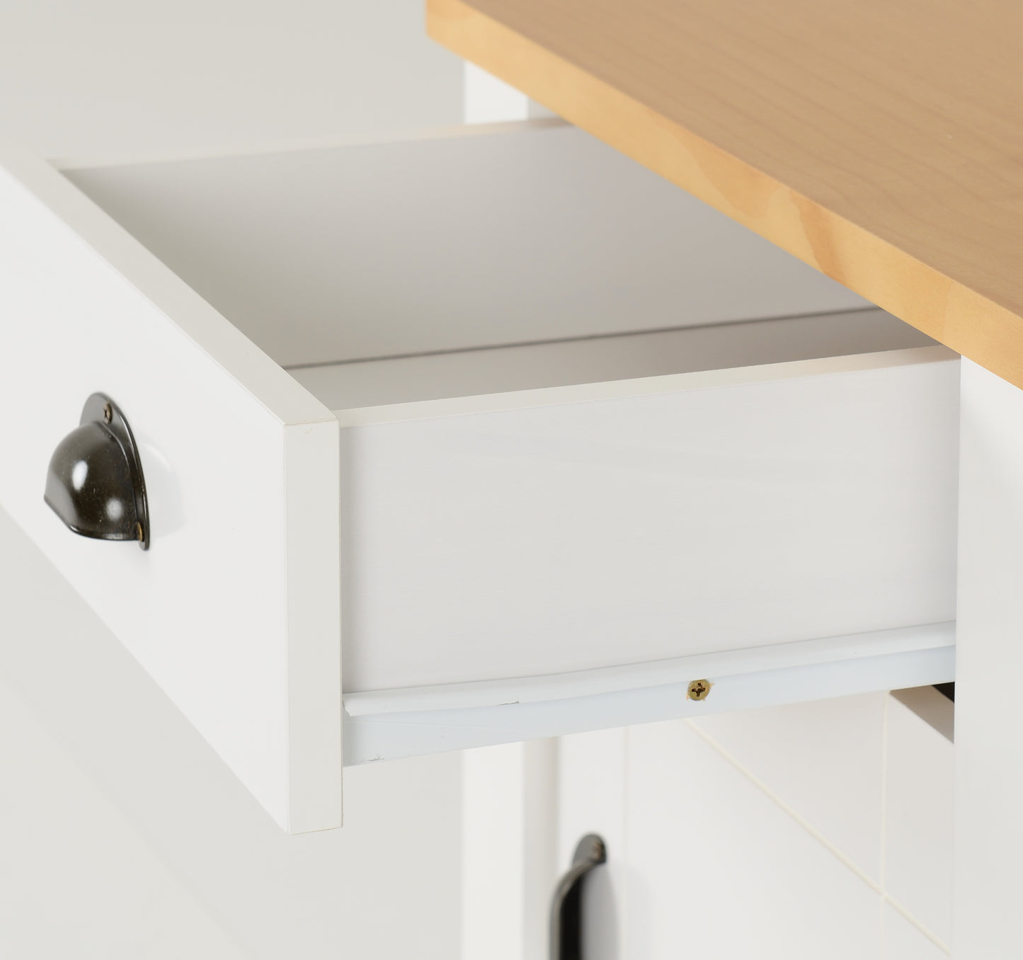 LUDLOW 1 DRAWER 1 DOOR BEDSIDE - WHITE/OAK LACQUER