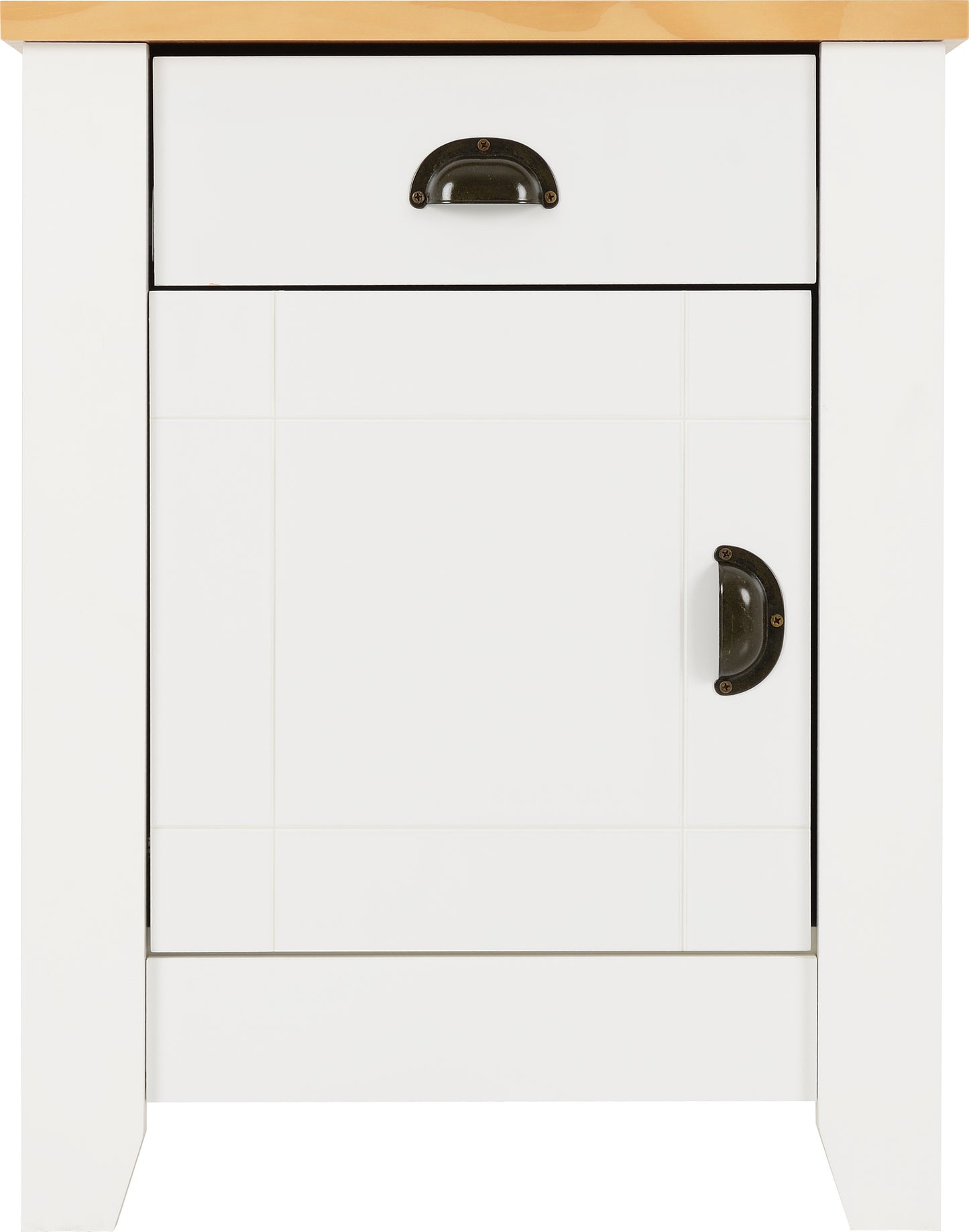 LUDLOW 1 DRAWER 1 DOOR BEDSIDE - WHITE/OAK LACQUER