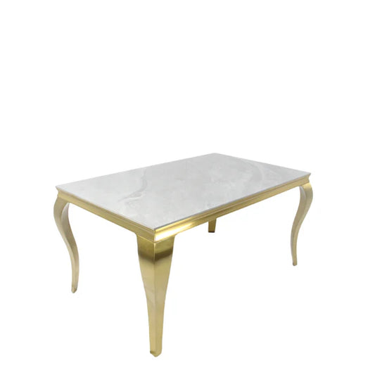 Lewis Marble Dining Table Gold