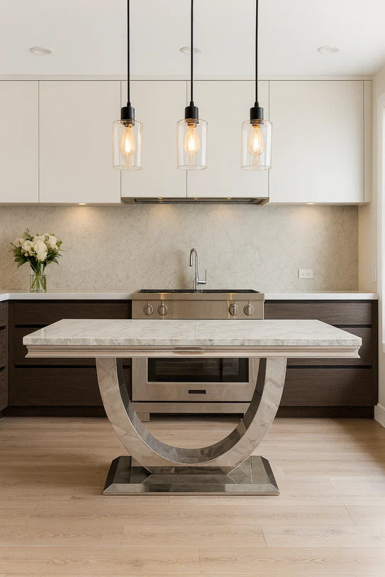 London Marble Dining Table Grey