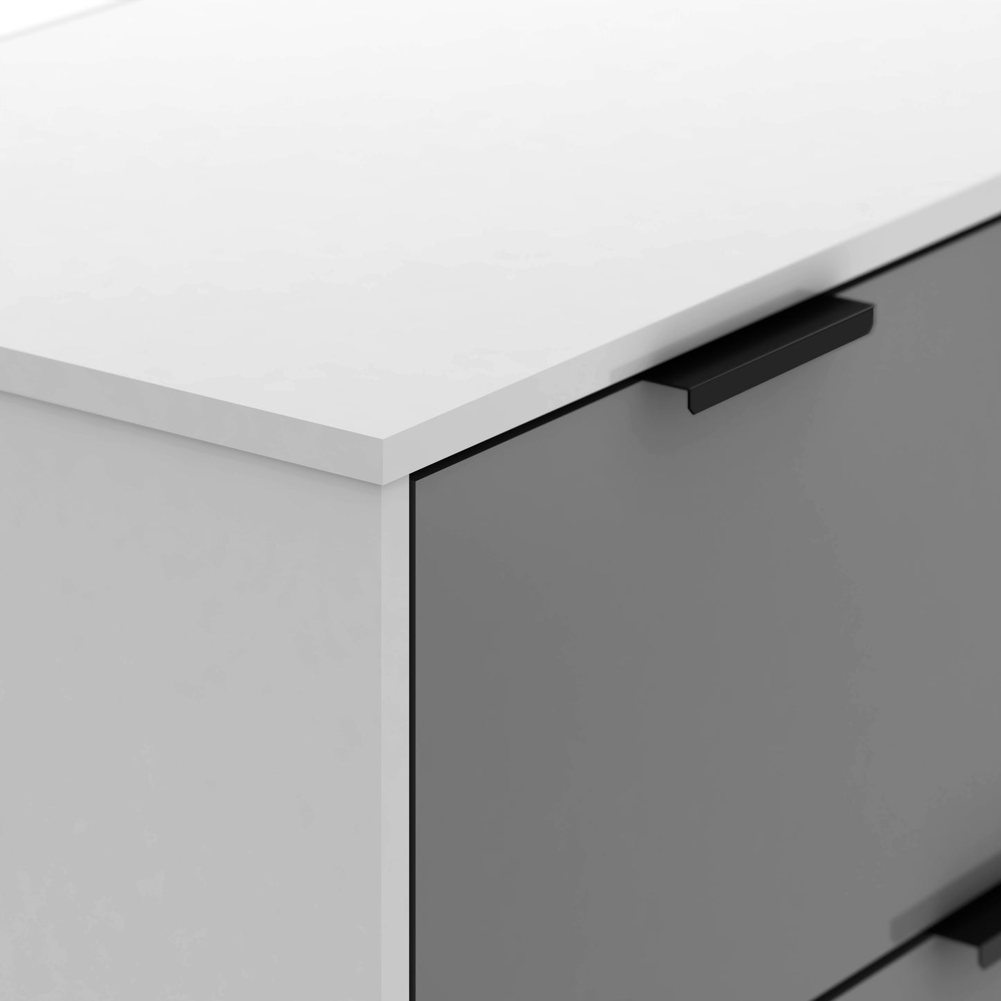 MADRID 3+2 DRAWER CHEST - GREY/WHITE GLOSS