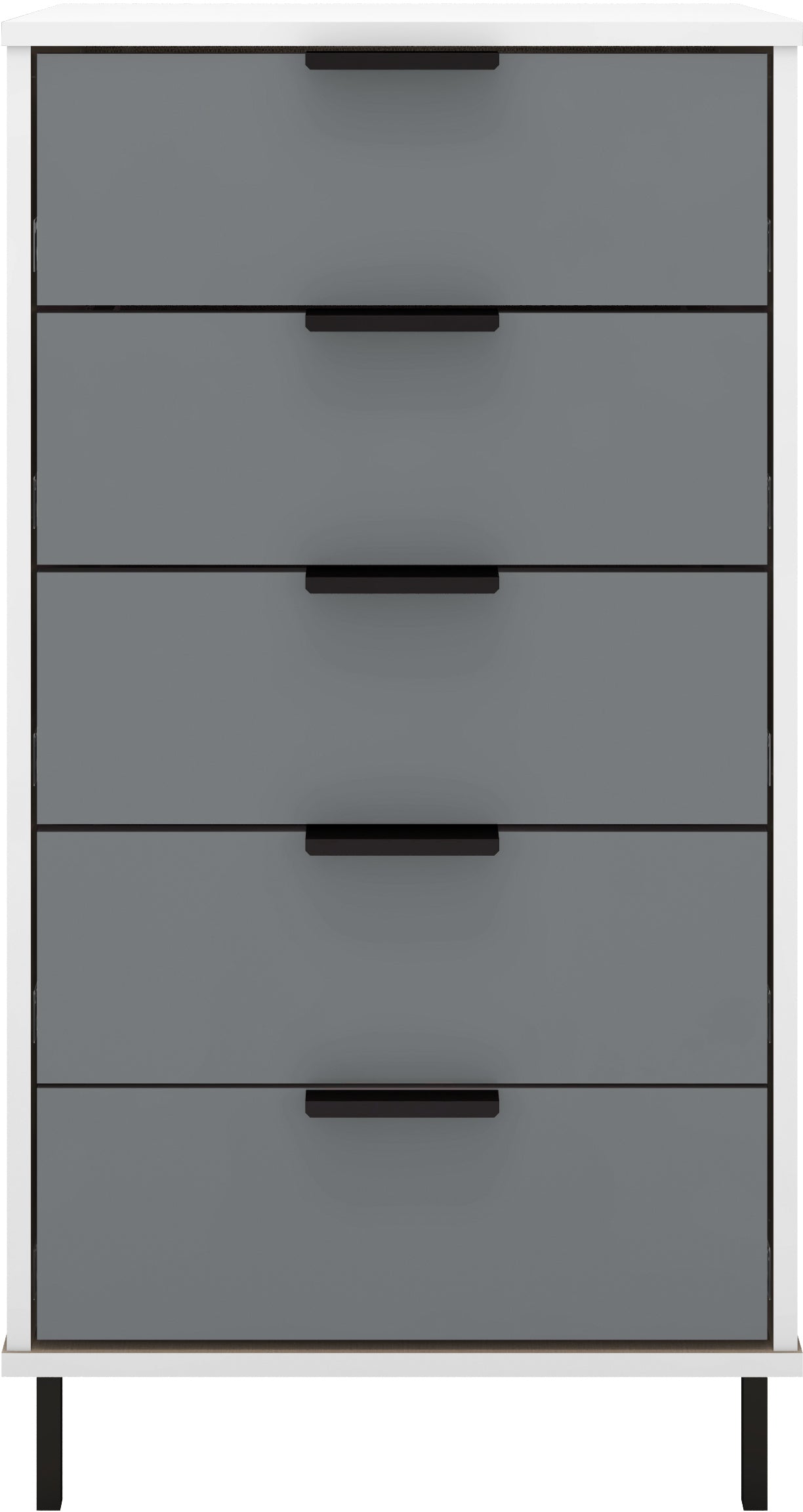 MADRID 5 DRAWER CHEST - GREY/WHITE GLOSS