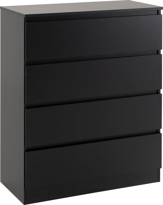 MALVERN 4 DRAWER CHEST - BLACK