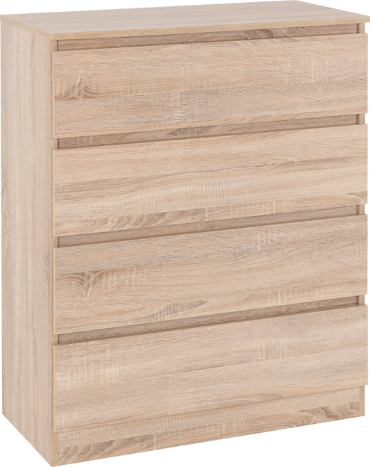 MALVERN 4 DRAWER CHEST - SONOMA OAK EFFECT