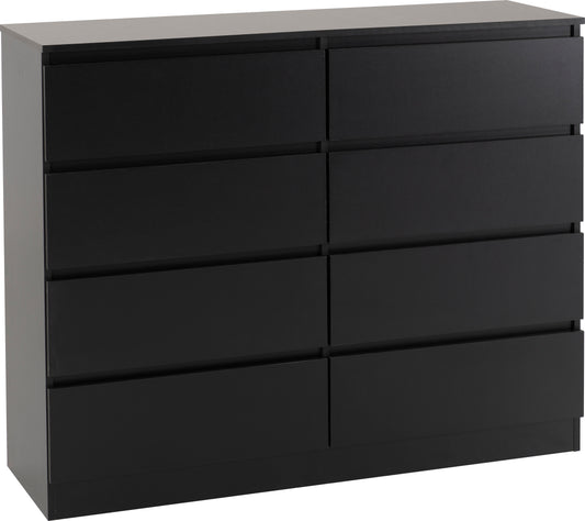 MALVERN 8 DRAWER CHEST - BLACK