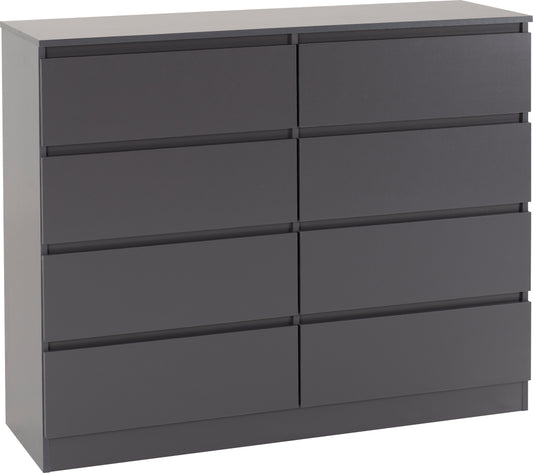 MALVERN 8 DRAWER CHEST - GREY