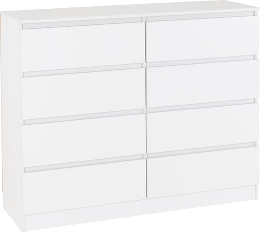 MALVERN 8 DRAWER CHEST - WHITE